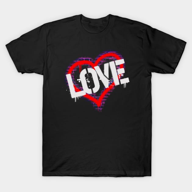 Love Heart on the Wall T-Shirt by ARTHE